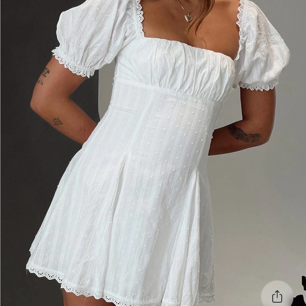 Princess Polly White Puff Sleeve Mini Dress